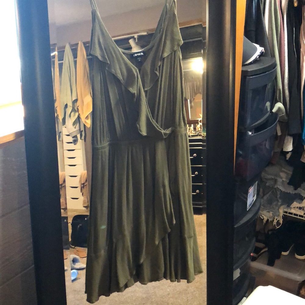 Faux wrap mini dress